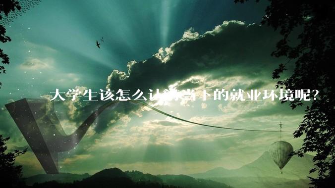 大学生该怎么认清当下的就业环境呢？